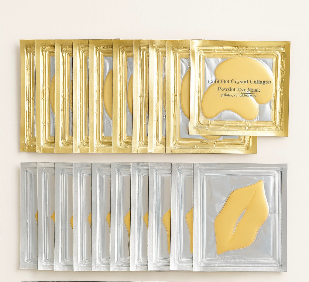 Golden Glow Ritual Kit – 10-Pack Eye & Lip Masks
