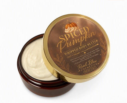 NEW Luxury 4oz Spiced Pumpkin Whipped Body Butter – Limited Edition Fall Moisturizer for Dry & Mature Skin (Real Blew Cosmetics)