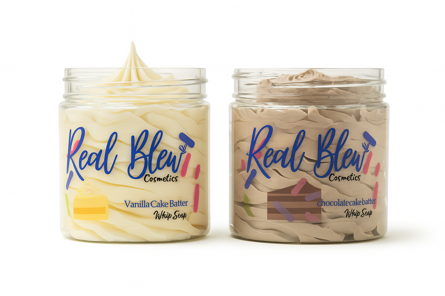 Vanilla & Chocolate Cake Batter Body Butter Duo - Whipped Moisturizer for Dry Skin (2 x 4oz)