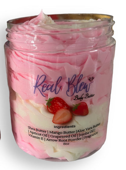 🍓🍰 Indulge in Luxury: Real Blew Cosmetics’ Strawberry Shortcake Whipped Body Butter - Your Ultimate Skin Hydration Solution!