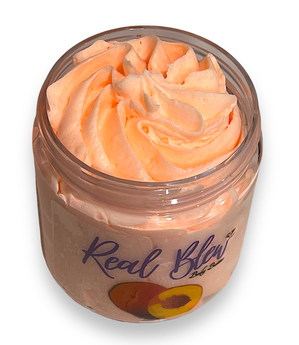 🍑💦 Dive into Juicy Hydration with Real Blew Cosmetics’ Peach-Scented Whipped Body Butter - Your Skin’s Perfect Picnic!