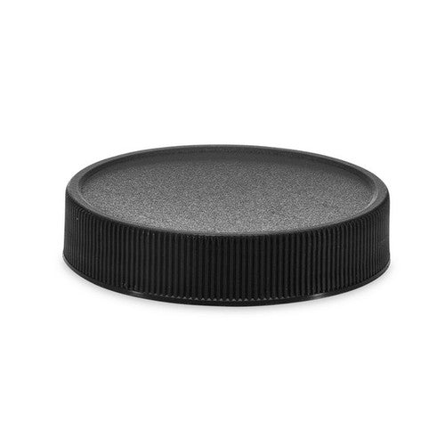 Black Ribbed Lined 58/400 Lids — 25, 50, 100 Packs
